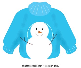 Adorable  sweater watercolor collection. winter. autumn, christmas day