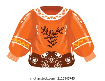 Adorable  sweater watercolor collection. winter. autumn, christmas day