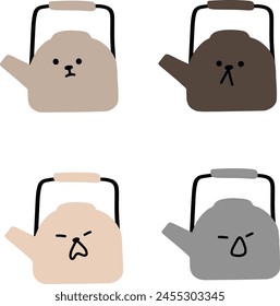 Adorables teteras con cara de oso y cachorro | Teteras de dibujos animados con Diseños animales minimalistas | Colores blandos