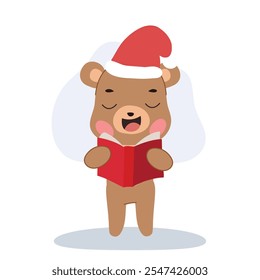 adorable teddy bear celebrating christmas in winter theme