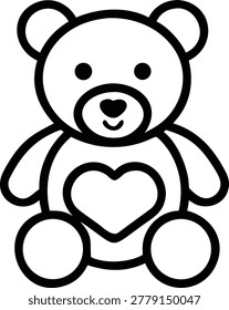 Adorable teddy bear with heart on chest, symbolizing love, comfort, and companionship.