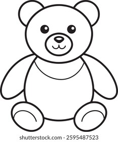 Adorable Teddy Bear Outline Drawing for Coloring and Sketching