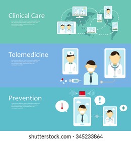 adorable telemedicine concept collection in flat style 