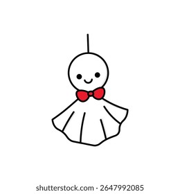 Teru Teru Bozu japonês pendurado ícone da boneca de chuva