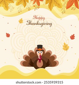 Adorable Thanksgiving Turkey Greeting. A greeting for a Warm Festive Vibes.