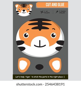 An adorable tiger-themed cut-and-glue activity designed for children. This hands-on craft encourages creativity and improves motor skills, making it perfect for home or classroom use.
