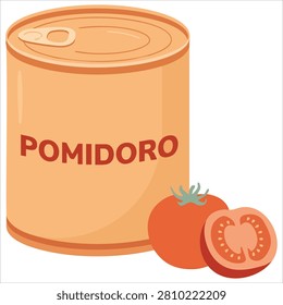 Adorable Tomato Can Jar Vegetable Box Pack Hand Drawn Isolated