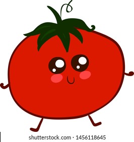 Adorable tomatto, illustration, vector on white background.