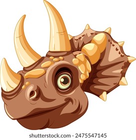 Adorable triceratops with big eyes and horns