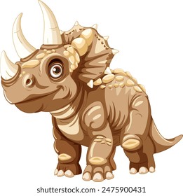 Adorable triceratops with detailed features and friendly expression