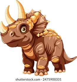 Adorable triceratops with detailed features and vibrant colors