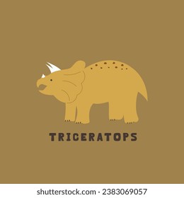 Adorable Triceratops Hand drawn vector