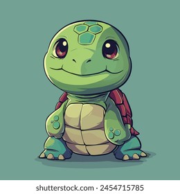 Adorable Turtle Funny Game Inspired Vector