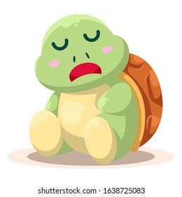 adorable turtle mascot cartoon vector
