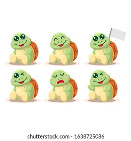 adorable turtle mascot cartoon vector