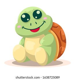 adorable turtle mascot cartoon vector