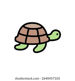 Adorable turtle in soft-colored outline style, with detailed shell pattern. Perfect for eco-friendly content, ocean animal illustrations, and sea-themed design.