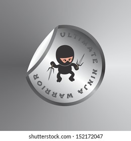 adorable ultimate black ninja warrior sticker label