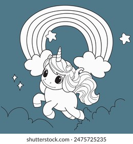 Adorable Unicorn Doodles coloring books