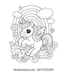 Adorable Unicorn Doodles coloring books