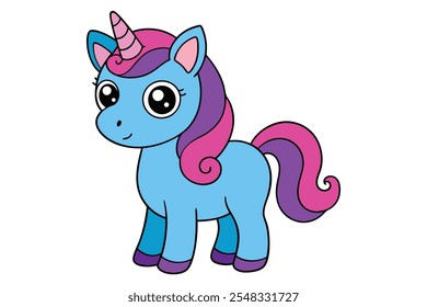 Ilustración adorable del unicornio para los proyectos de los niños