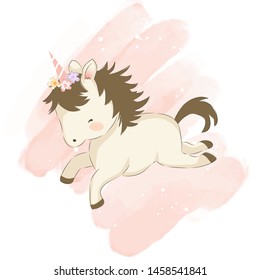 adorable unicorn illustration for personal project, background, invitation, wallpaper and many more