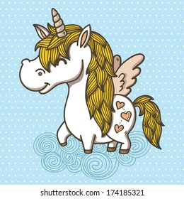 Adorable Unicorn. Vector illustration of an unicorn