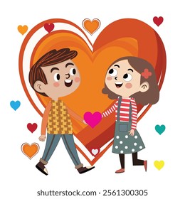 "Adorable Valentine's Day emoji icon featuring a romantic couple with a heart symbol. Perfect for expressing love, affection, and togetherness. Ideal for use in Valentine's Day cards, social media pos