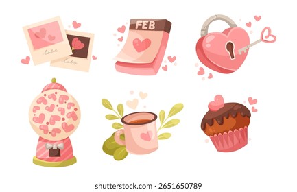 Adorable Valentines Day Illustrations that Feature Delightful Hearts and Sweet Treats