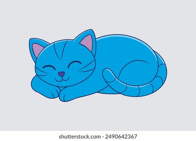 Adorable vector artwork of a sleeping cat, perfect for digital products and graphic design projects.