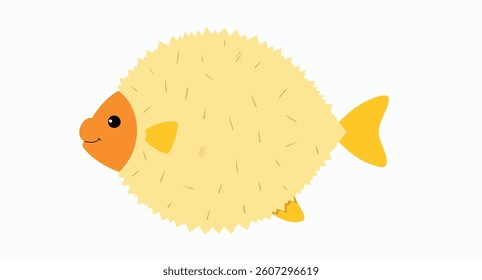 adorable vector cartoon fish dog on background