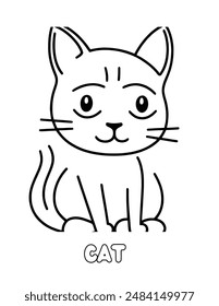 Adorable Vector Cat Illustration - Cute Feline Animal Art