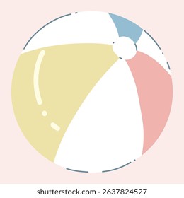Adorable vector illustration of a bright pink beach ball with a cute bow. Perfect for summer-theme designs, children's products, and playful branding. Fun, vibrant, and ideal for fun-in-the-sun projec