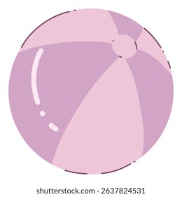 Adorable vector illustration of a bright pink beach ball with a cute bow. Perfect for summer-theme designs, children's products, and playful branding. Fun, vibrant, and ideal for fun-in-the-sun projec
