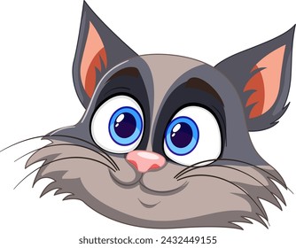 Adorable vector illustration of a cartoon cat