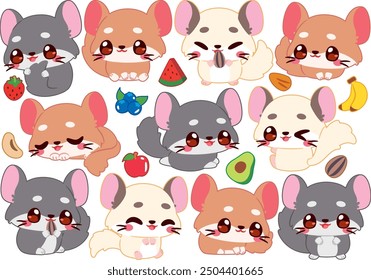 Adorable vector illustration of a chinchilla, capturing its fluffy fur and endearing expression. Ideal for animal-themed designs, pet illustrations, and cute art projects.