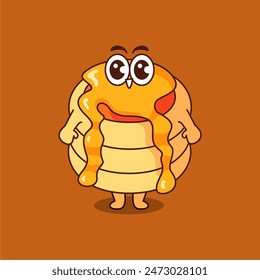 Adorable vector illustration feature cute pancake characters, Perfect for adding a touch of