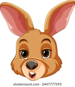 Adorable vector illustration of a rabbit's face