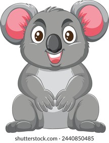 Adorable vector illustration of a smiling koala