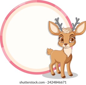 Adorable vector illustration of a young deer