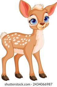 Adorable vector illustration of a young deer