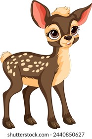 Adorable vector illustration of a young deer
