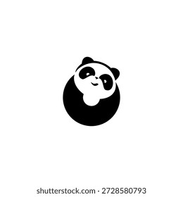 Adorable logotipo de Vector de un lindo alfabeto panda O letra. Ideal para marcas infantiles, logotipos educativos, mascotas, tipografía lúdica, Mercancía y proyectos de identidad visual amigables.
