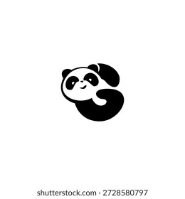 Adorable logotipo de Vector de una letra G linda del alfabeto del panda. Ideal para marcas infantiles, logotipos educativos, mascotas, tipografía lúdica, Mercancía y proyectos de identidad visual amigables.