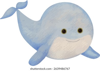 Adorable vector plush whale illustration. Ideal for greeting cards, baby shower invites, nursery art, and kids’ room decor.