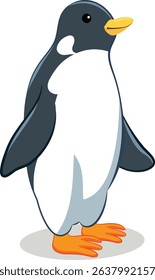 Adorable and vibrant penguin icon featuring a colored cartoon-style character sketch.
