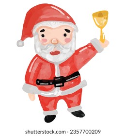 adorable watercolor santa claus character christmas day