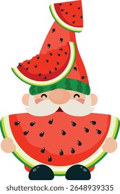 Adorable Watermelon Gnome with Fruit Hat