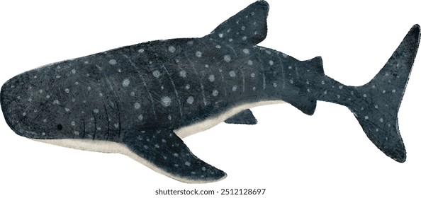 Adorable Whale Shark illustration in children's book style