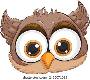 Adorable wide-eyed owl with fluffy feathers